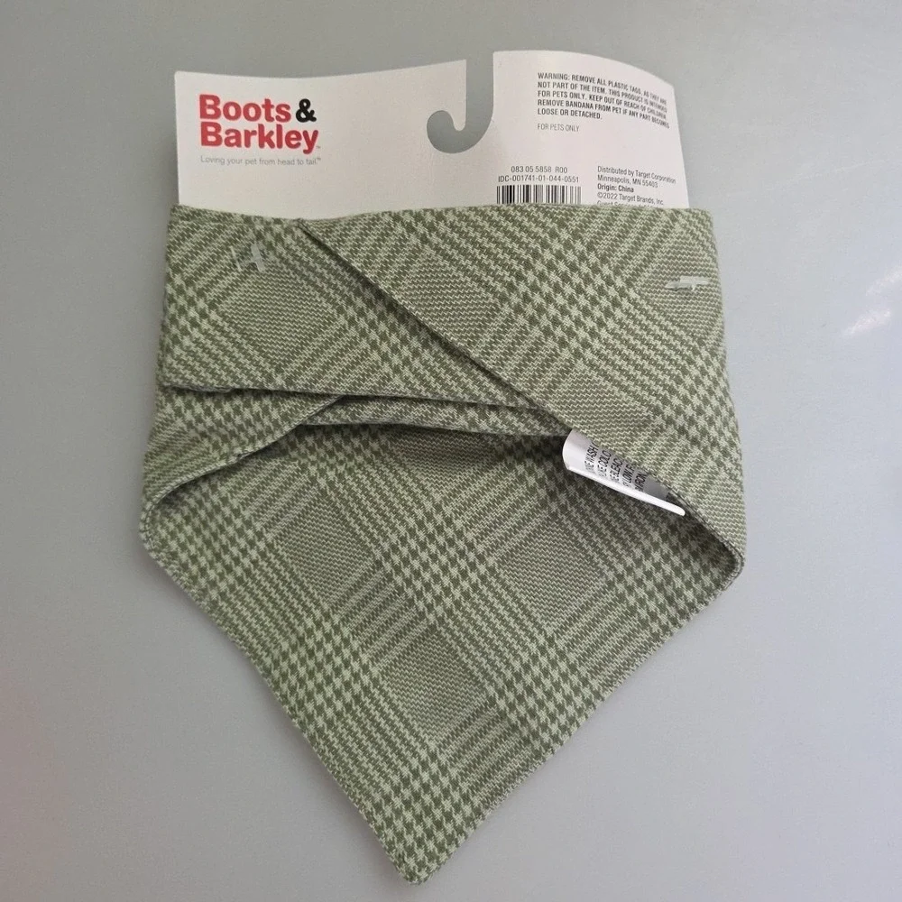 Boots & Barkley Tweed Full Tie Dog Bandana‎ Sage Green